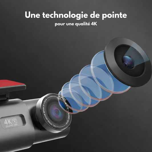 Dashcam filmant la plaque d'immatriculation du véhicule qui précède